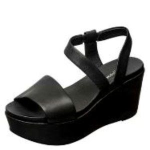 Black Leather Babs Wedge by Antelope